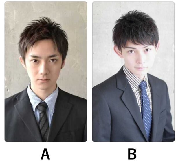 A、Bの「髪型」のうち、どちらの髪型が好きですか？
